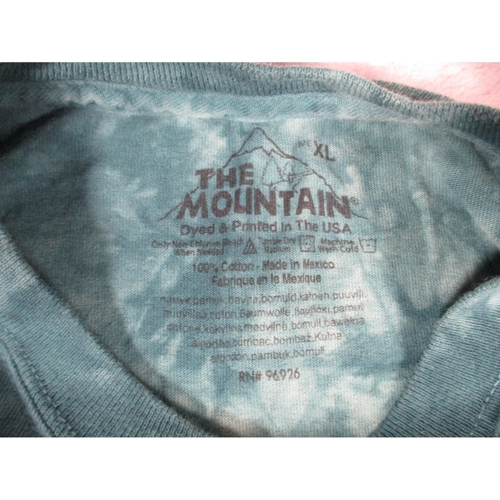 THE MOUNTAIN Jaguar Big Cat Wildlife Tie Dye Green‎ T Shirt XL 2016 USA - Picture 4 of 7